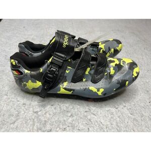 Speed Men Camo Road Cycling Shoes Grey Neon‎ Yellow Cleats  Size 46